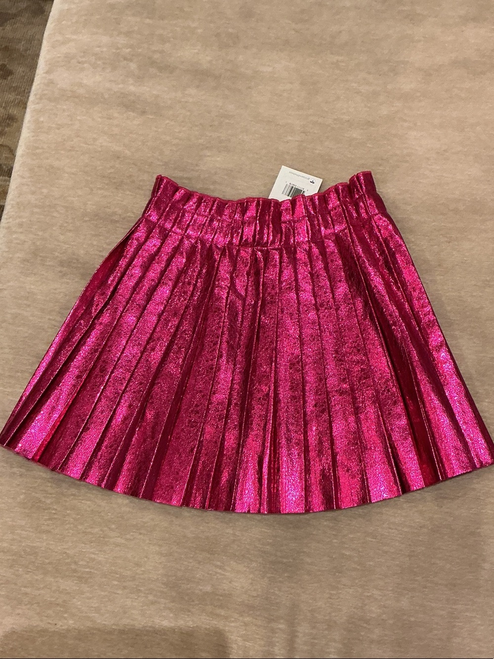 Lola + The Boys Metallic Pleated Skirt - Fuchsia Pink